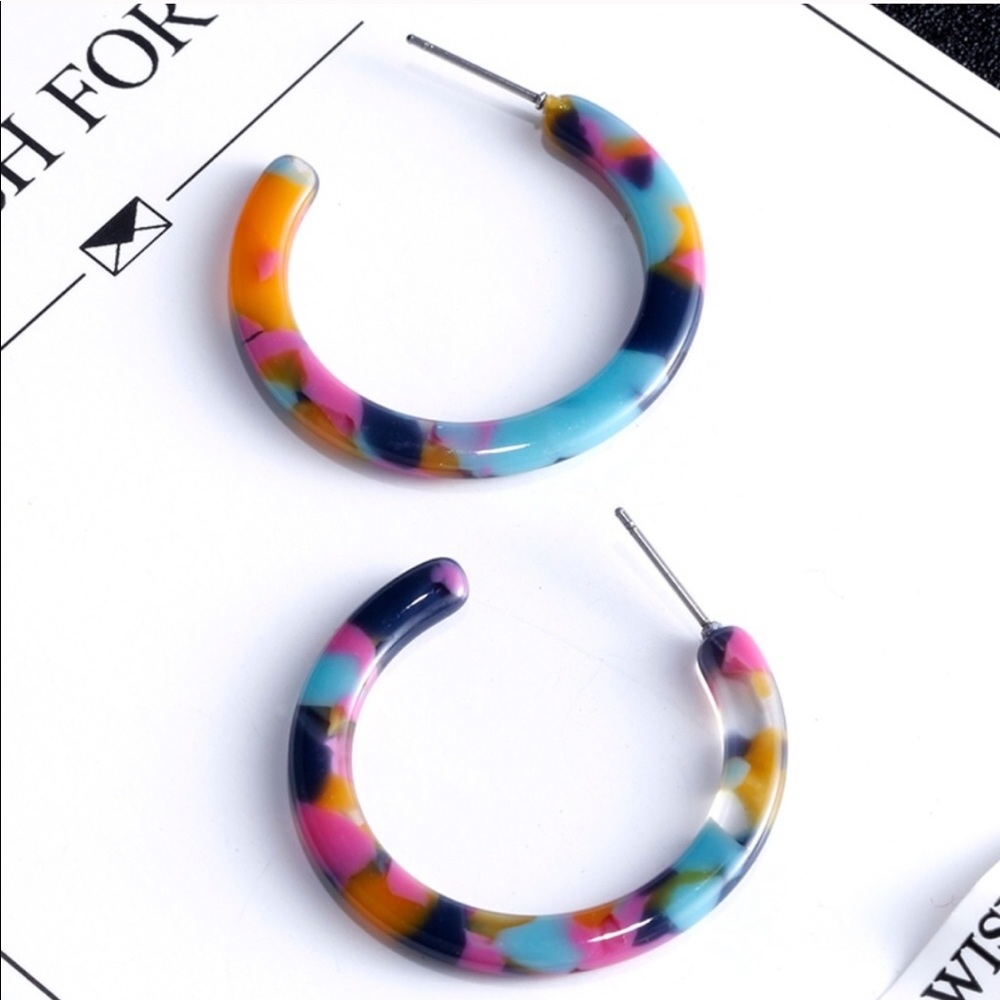Acrylic hoop earrings
